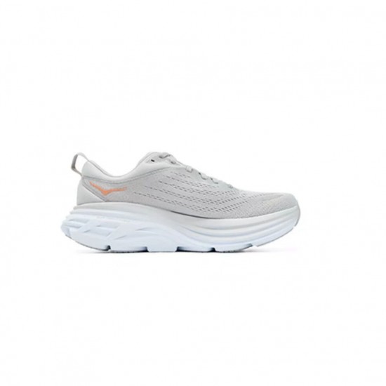 Hoka Bondi 8 Grey Orange Women Men Running Shoe