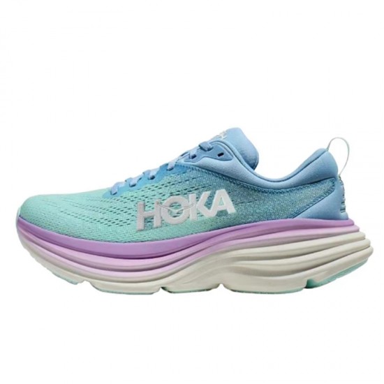 Hoka Bondi 8 Ltblue Purple Women Men Running Shoe