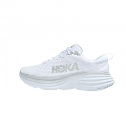 Hoka Bondi 8 White Grey Women Men Running Shoe