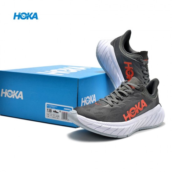 Hoka Carbon X2 Black Red White Women Men Running Shoe