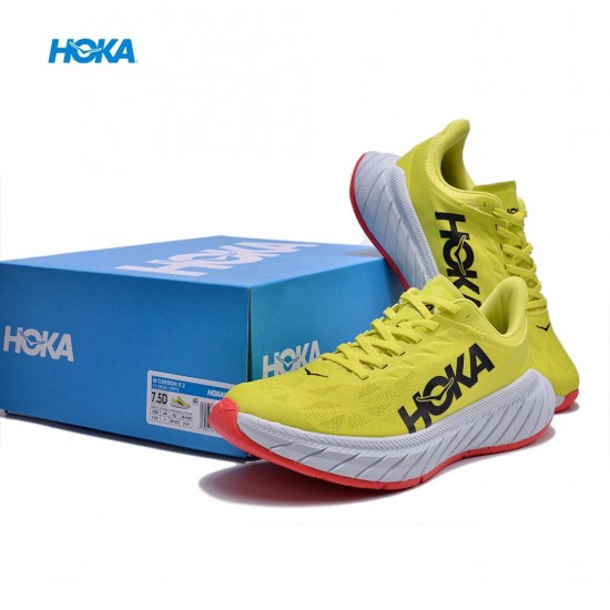 Hoka Carbon X2 Yellow Orange Black Women Men Running Shoe