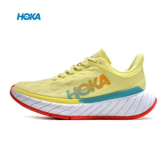 Hoka Carbon X2 Yellow Red Women Men Running Shoe