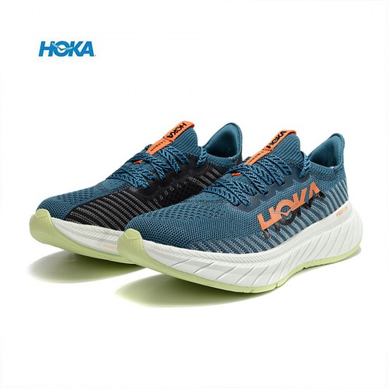 Hoka Carbon X3 Deep Blue Black LtGreen Women Men Running Shoe