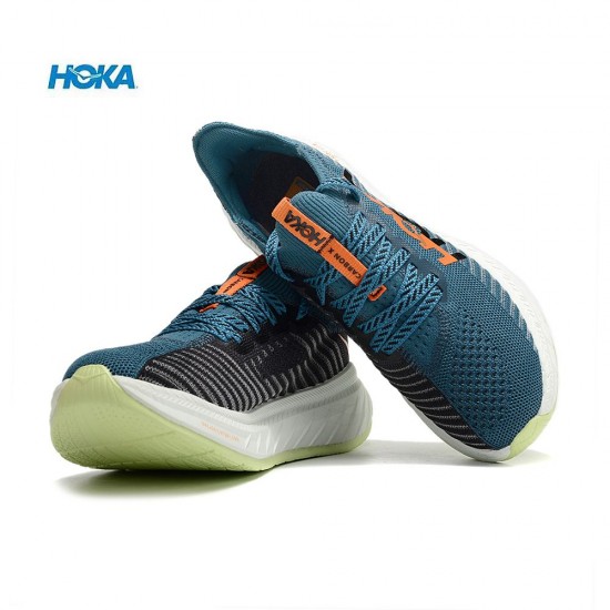 Hoka Carbon X3 Deep Blue Black LtGreen Women Men Running Shoe