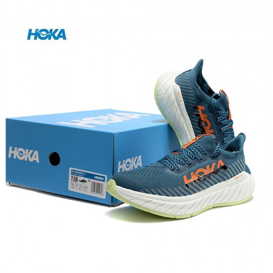 Hoka Carbon X3 Deep Blue Black LtGreen Women Men Running Shoe