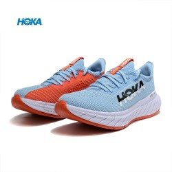 Hoka Carbon X3 Ltblue Orange White Women Men Running Shoe
