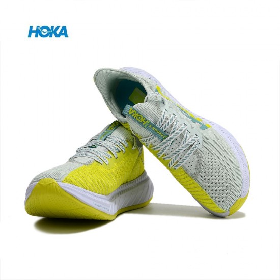 Hoka Carbon X3 Ltgreen Yellow White Women Men Running Shoe