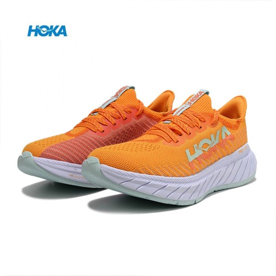 Hoka Carbon X3 Orange White Women Yellow Men Running Shoe