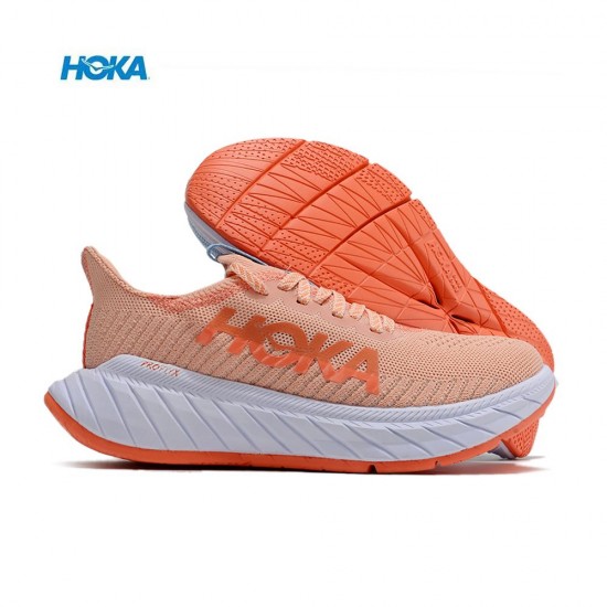 Hoka Carbon X3 Pink Ltblue White Women Men Running Shoe