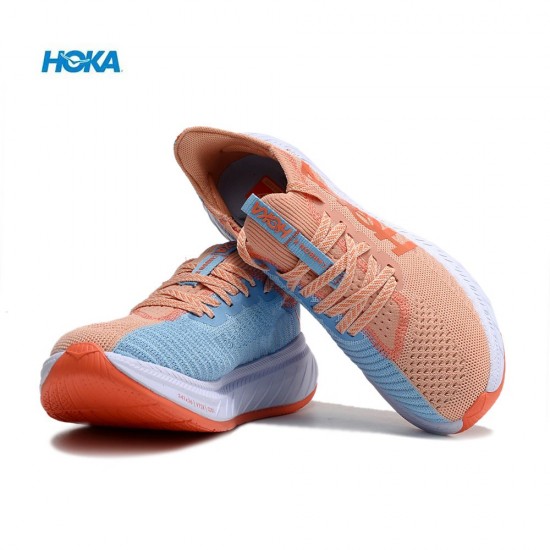 Hoka Carbon X3 Pink Ltblue White Women Men Running Shoe