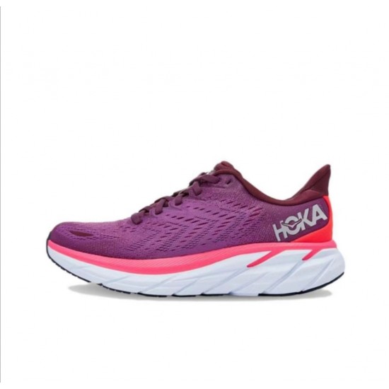 Hoka Clifton 8 Purple Red Black Women Men Running Shoe