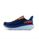 Hoka Clifton 9 Deep Blue Orange Women Yellow Men Running Shoe