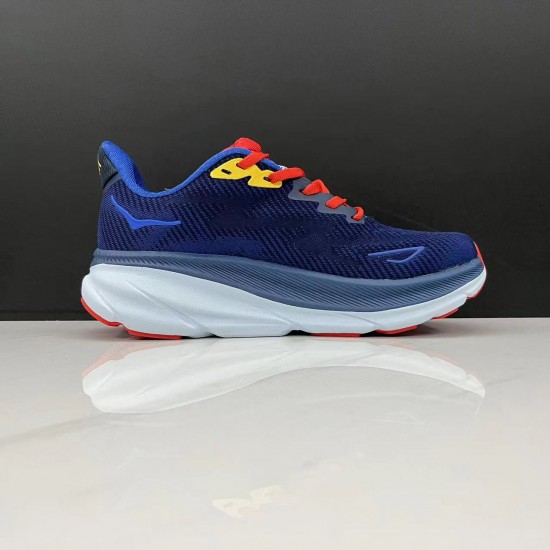 Hoka Mach 4 Yellow Grey Deep Blue Women Men Running Shoe