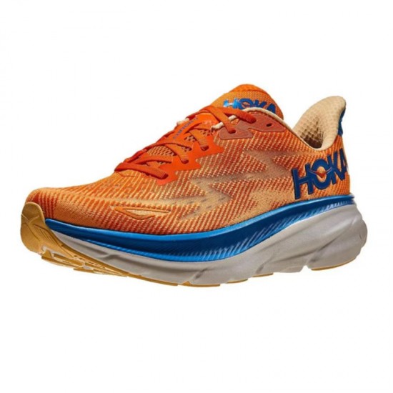 Hoka Clifton 9 Orange Blue Women Men Running Shoe