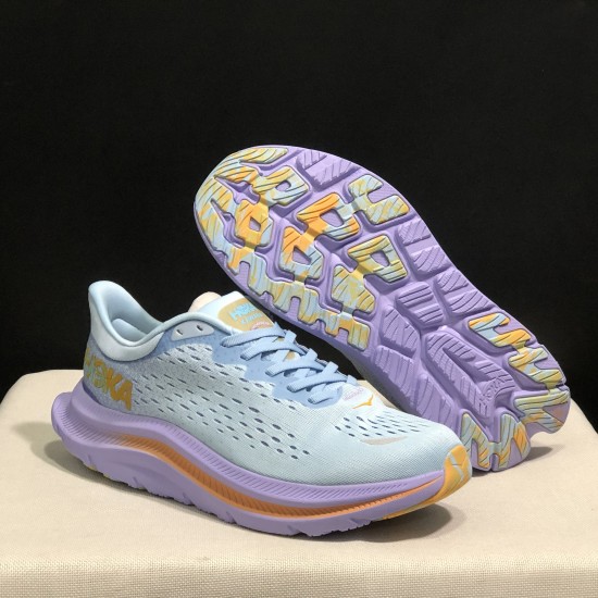 Hoka Kawana Beige Purple Ltblue Women And Men Running Shoe