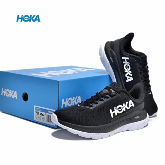 Hoka Mach 4 Black White Women Men Running Shoe