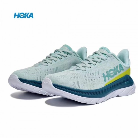 Hoka Mach 4 Green Yellow White Women Men Running Shoe