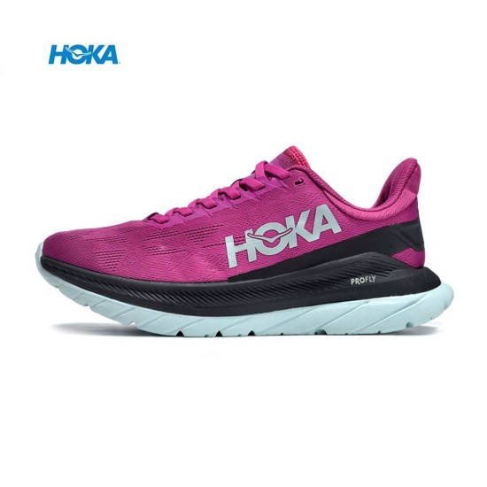 Hoka Mach 4 Purple Black White Women Men Running Shoe