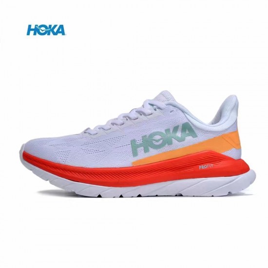 Hoka Mach 4 White Red Grey Women Men Running Shoe