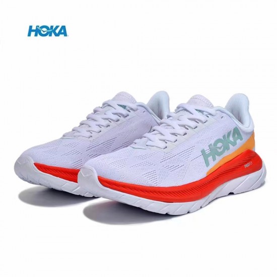 Hoka Mach 4 White Red Grey Women Men Running Shoe