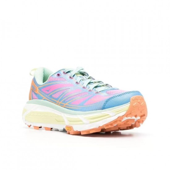 Hoka Mafate Speed Blue Pink Yellow Women Men Running Shoe