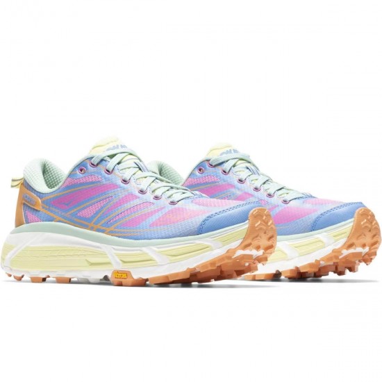 Hoka Mafate Speed Blue Pink Yellow Women Men Running Shoe