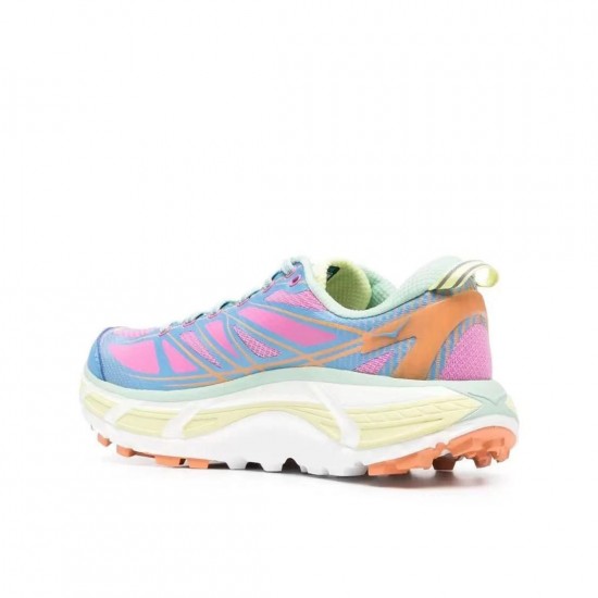 Hoka Mafate Speed Blue Pink Yellow Women Men Running Shoe