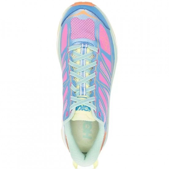 Hoka Mafate Speed Blue Pink Yellow Women Men Running Shoe