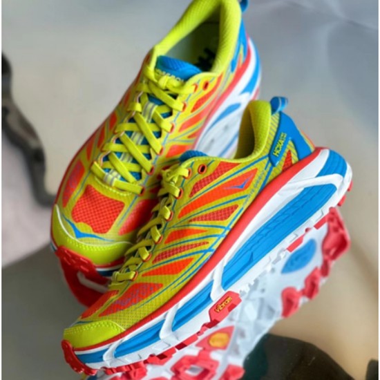 Hoka Mafate Speed Blue Red Yellow Women Men Running Shoe