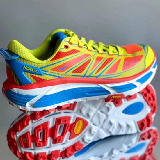 Hoka Mafate Speed Blue Red Yellow Women Men Running Shoe