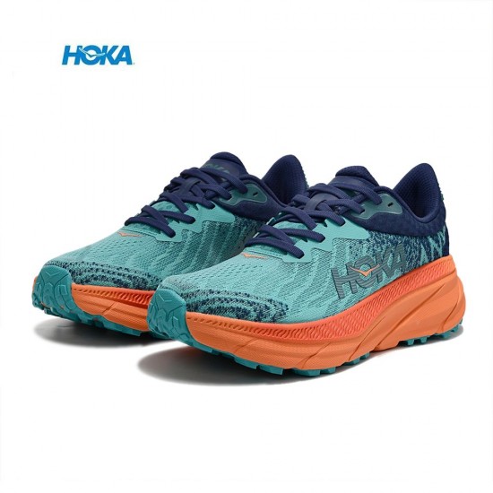 Hoka Mafate Speed Challenger 7 Orange Blue Women Men Running Shoe