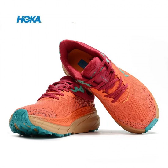 Hoka Mafate Speed Challenger 7 Orange Brown Women Men Running Shoe