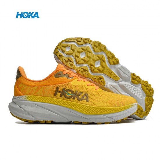 Hoka Mafate Speed Challenger 7 Yellow Orange Women Men Running Shoe